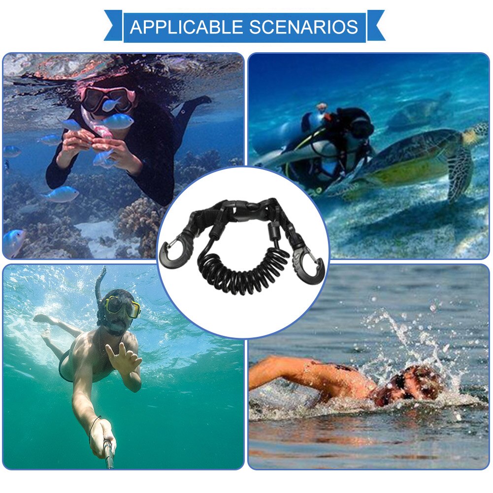 Kamera-trageband mit spiralfeder, schnellverschluss-clips für taucherkameras, unterwasser- und outdoor-aktivitäten, poolzubehör