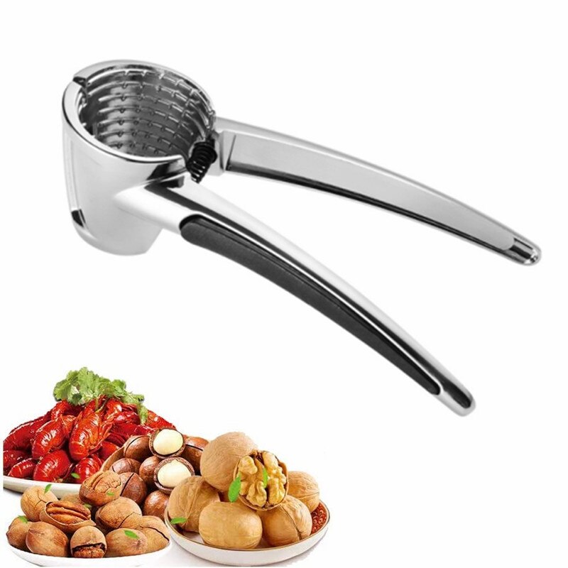 Cascanueces de carcasa de Metal plateado para nueces, Cascanueces de aleación de Zinc multifuncional para nueces, avellanas, macadami