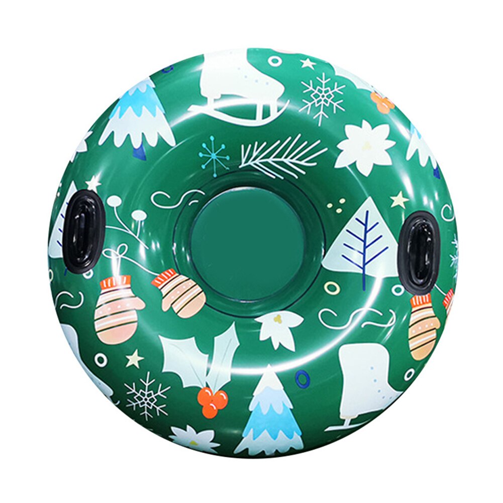Floated Skiing Board PVC Winter Inflatable Ski Circle w/Handle Skiing Equipment Inflatable Ski Ring Winter Toy