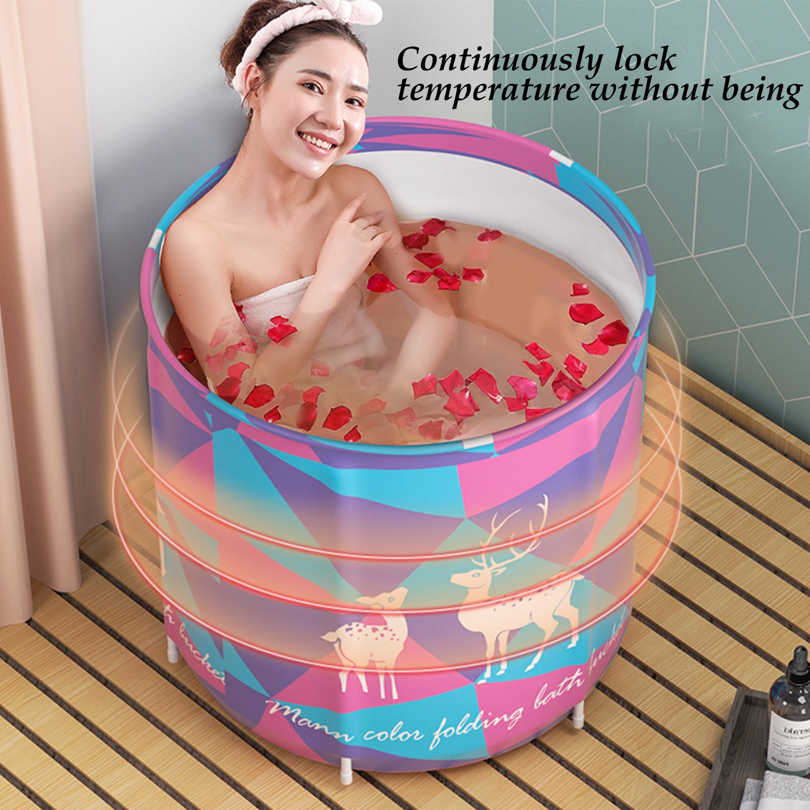 1PCS Portable Foldable Bathtub Family Bathroom SPA Soaking Non-toxic Pvc Waterproof Canvas Large Bathtub For Family Spa