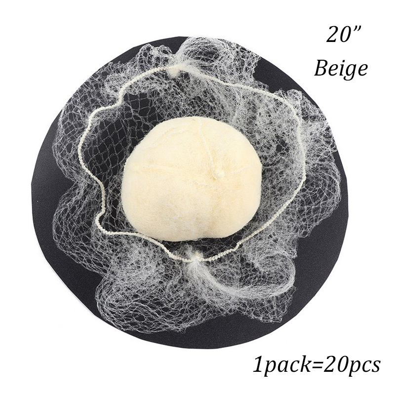 20 pz durevole nylon retina per capelli per panino strumento per lo messa in piega dei capelli nero beige marrone 5mm retina per capelli per parrucche rete per capelli messa in piega retine per capelli: Jet-nero