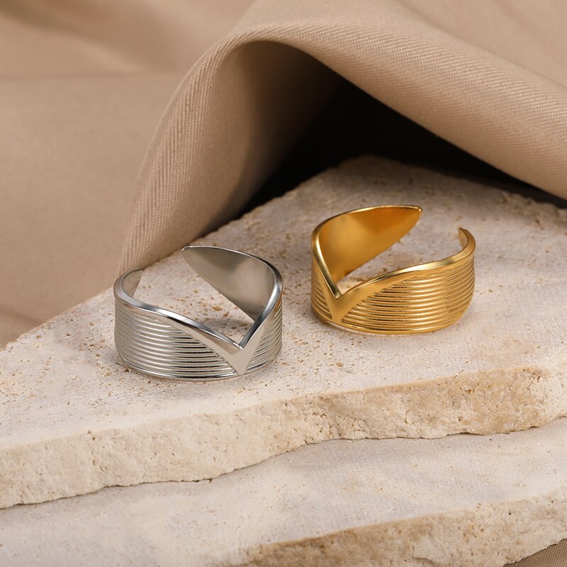 Minimalismo Chevron anelli a forma di V per pollice per gioielli da donna accessori geometrici anelli Midi regali per i migliori amici Bague Femme