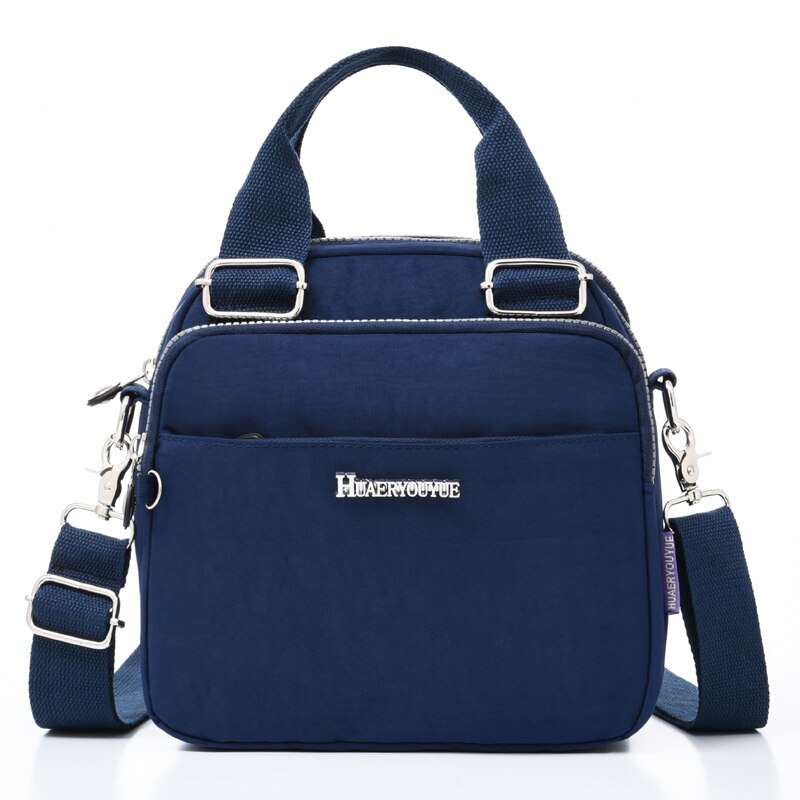 Waterdichte Nylon Schoudertassen Voor Lady Top-Handvat Handtassen Vrouwen Tas Trend Zomer Casual Tote Crossbody Bag: Deep Blue