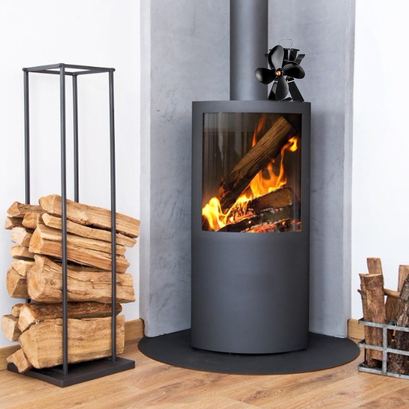 4 Bladen Kachel Ventilator Voor Houtkachel Of Pelletkachel Rustig Thuis Warmte Aangedreven Haard Ventilator Efficiënte Warmteverdeling