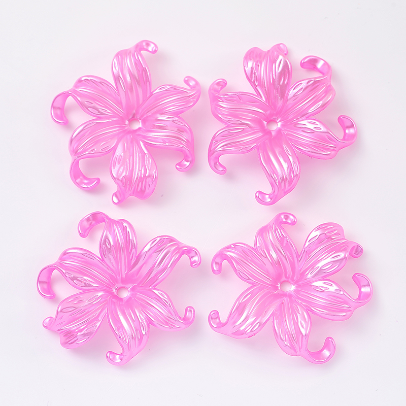 42X44Mm 20 Stuks Imitatie Parel Acryl Iris Bloemen Weven Bloemblad Bloemhouder Haar Accessoire Materiaal Oceaan Bloem Losse Kralen: LIGHT BLUE
