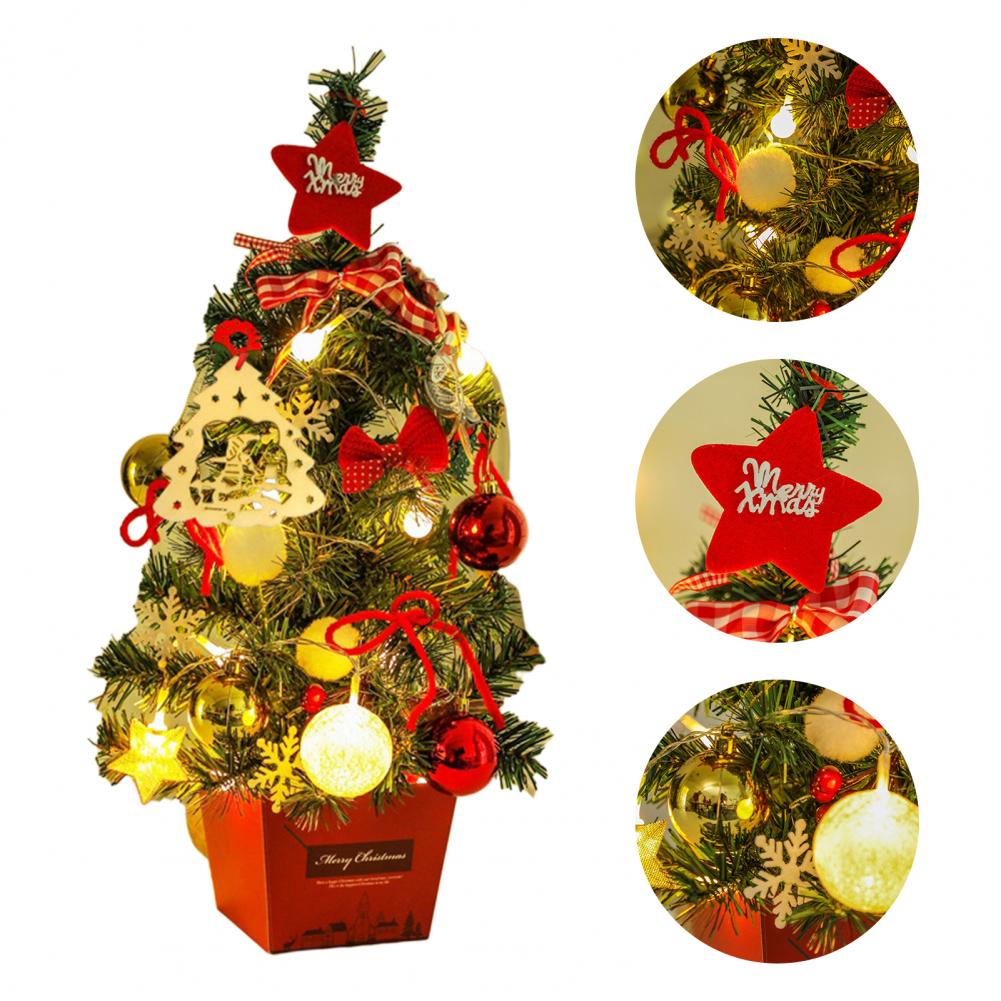 1 Set Simulation Christmas Tree Attractive LED Beautiful Handmade Christmas Tree Model Reusable Christmas Tree Display