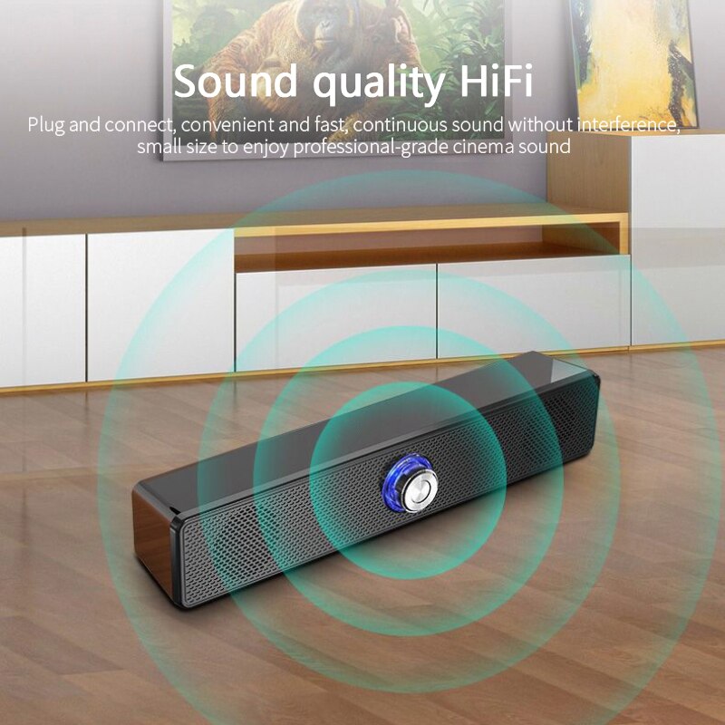USB Wired Bluetooth5.0 Speaker LED TV Sound Bar AUX Home Theater Surround SoundBar Bass Stereo Speakers For TV PC Computer