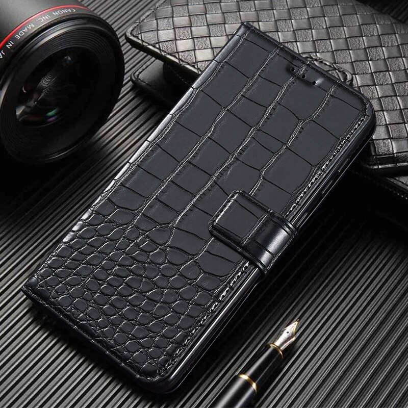 Case Flip for Sony Xperia XA Ultra C6 F3211 F3212 XA F3111 F3112 F3113 F3116 Case cover Wallet Crocodile texture Leather Coque: C6 / 6Black