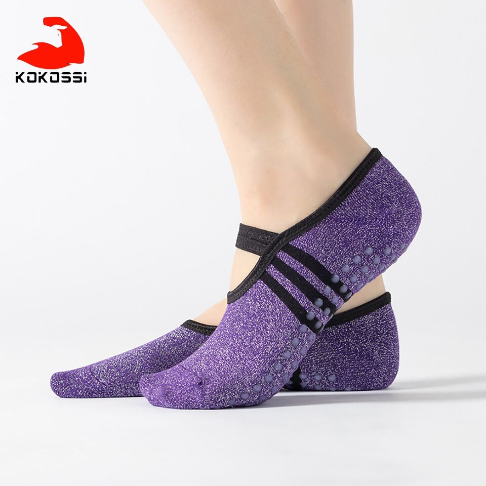 Kokostisse yoga-socken aus leuchtender seide mit schnürung, atmungsaktive baumwolle, hautfreundliche tanzsocken, rutschfest, pvc-frei, fusselfrei: 05