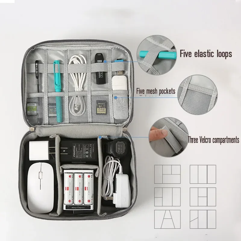 Bolsa de almacenamiento Digital para dispositivos USB, organizador de cables portátil, resistente al agua, accesorios para dispositivos electrónicos, paquete de suministros digitales