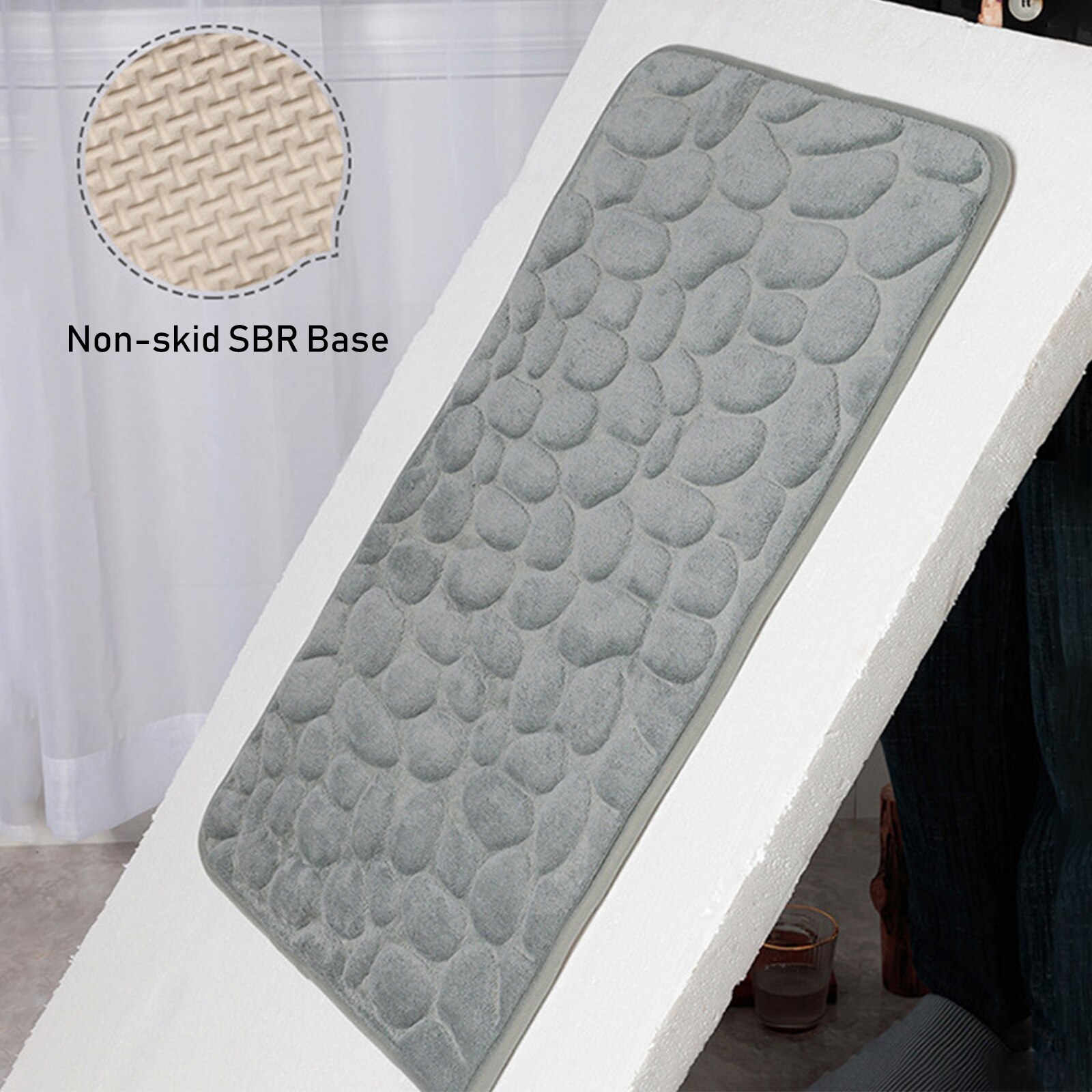 Badkamer Mat Antislip Pebble Tapijten Absorberende Memory Foam Wasbare Geplaveide Reliëf Tapijt Badkamer Decor Mat