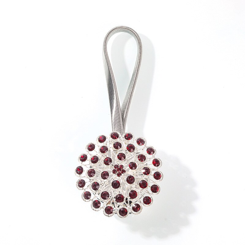 1pcs Flower Shape Rhinestones Magnet Curtain Tieback Magnetic Curtains Buckle Window Screening Ball Clip Holder Home Accessories: K