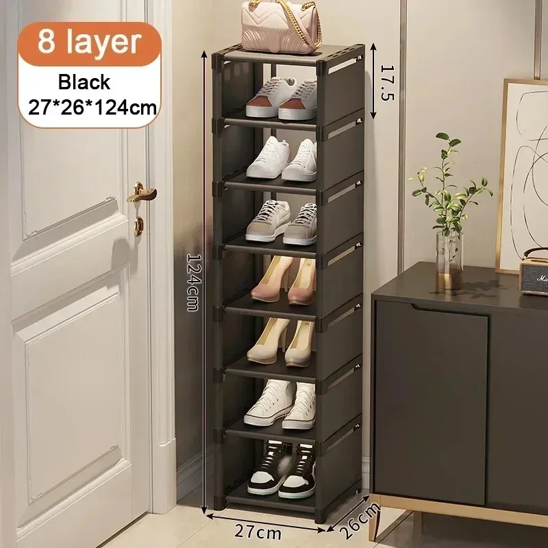 Entrance Shoe Rack Multiple Layers Stackable Footwear Organizer Rack Space Saving Wall Corner Shoe Cabinets Simple Shoes Shelf