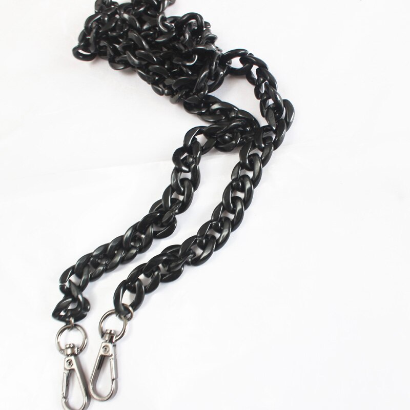 1 PC Detachable Replacement Shoulder Strap Bag DIY Acrylic Resin Handbag Chain Plastic Strap for Women Bag Accessories: Black / 40cm