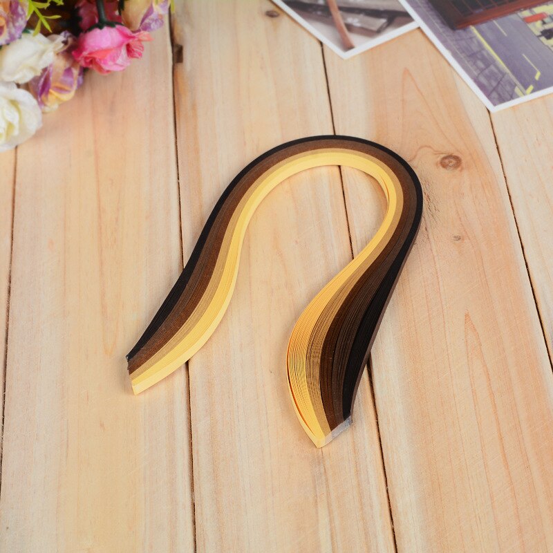 100pcs Stripes Quilling Origami Paper DIY Tool Hanmade Create Home Decoration Wrapping Rope QP2: Brown