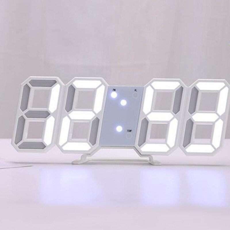 Digitale Led Bureauklok Snooze Elektronische Usb Wekker Met Temperatuur Gauge Datum Tafel Horloge Indoor Muur Gebruik
