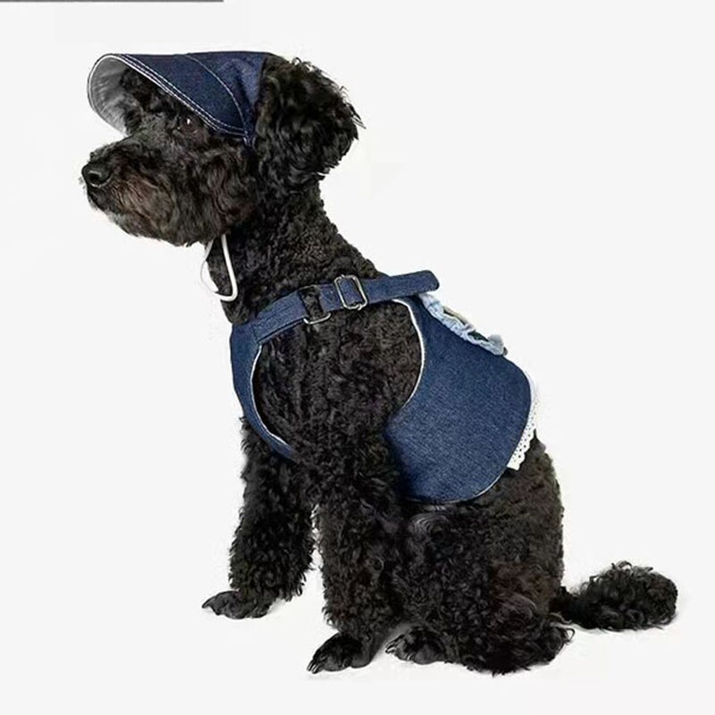 Pet Kleding Leuke Denim Bretels Hond Vest Zomer Hond Kleren Teddybeer Kleine Hond Kat Rok Puppy Chihuahua Yorkshire Hond hoed