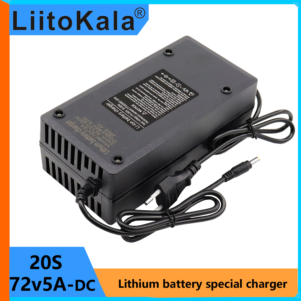 Liitokala 84V 5A Lithium Batterij Oplader Dc 5.5*2.1 Mm/p Plug Voor 20S 72V Li-Ion Batterij ac 110-220V Ebike Motorfiets Lader