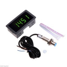 4 Digitale Led Toerenteller Rpm Snelheid Meter + Proximity Switch Sensor Npn 12V 9999Rpm 4XFD