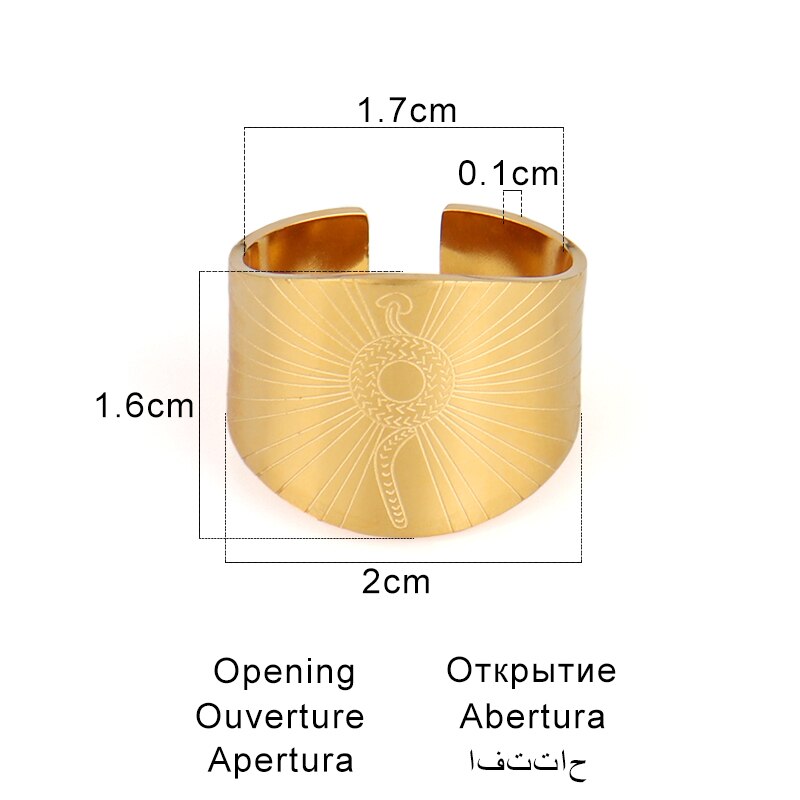 Egyptian ring Stainless Steel Rings For Men Women Punk Open Ring Finger Men Ring Jewelry Accessories