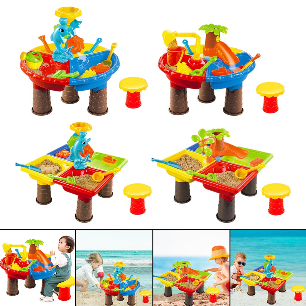 2 in 1 Summer Beach Toys Outdoor Digging Tool Playset Garden for Kids 3-4