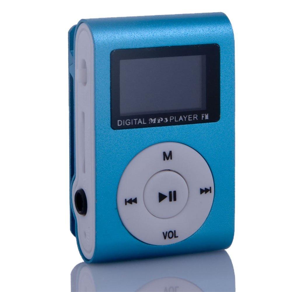 Mini Würfel Clip-typ Mp3 Spieler Anzeige Wiederaufladbare Tragbare Musik Lautsprecher mit Kopfhörer Usb-kabel