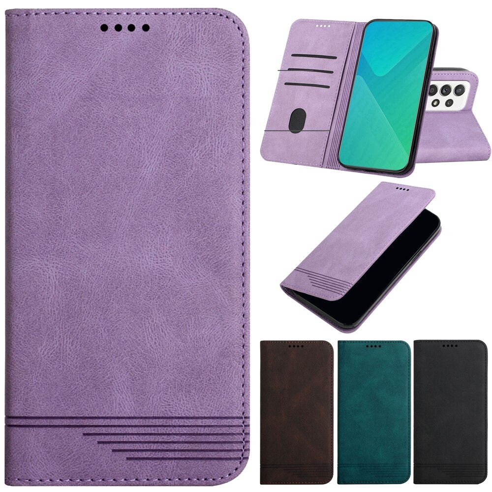 Funda Galaxi EINE 52 Leder fallen auf für Samsung Galaxis A52S 5G A52 Fällen Luxus Linie magnetisch Brieftasche kippen telefon Zurück Abdeckung Capinha
