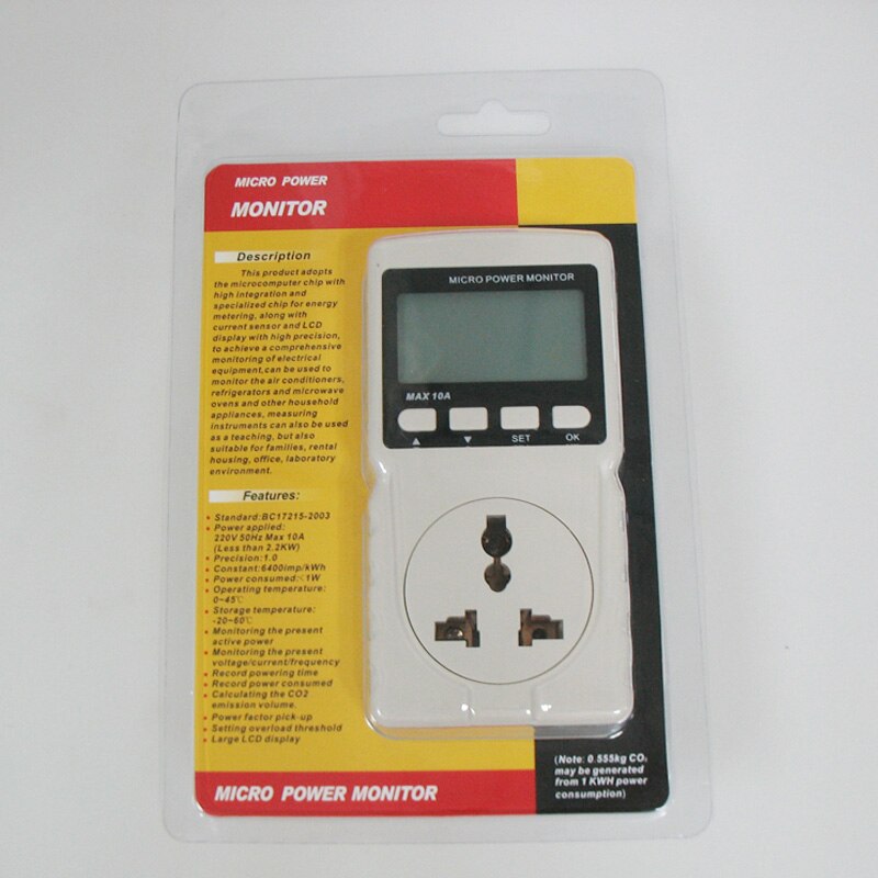 Digital Power Meter GM86 Energy Meter Power Monitor Measuring Outlet Socket (EU Plug)