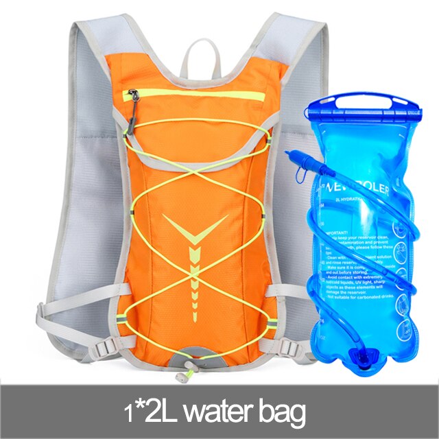 5L Trail running-ultra-light Backpack, Running Hydration Vest, Marathon, Hydration Backpack,Bicycle 2L Water Bag: Orange 2L