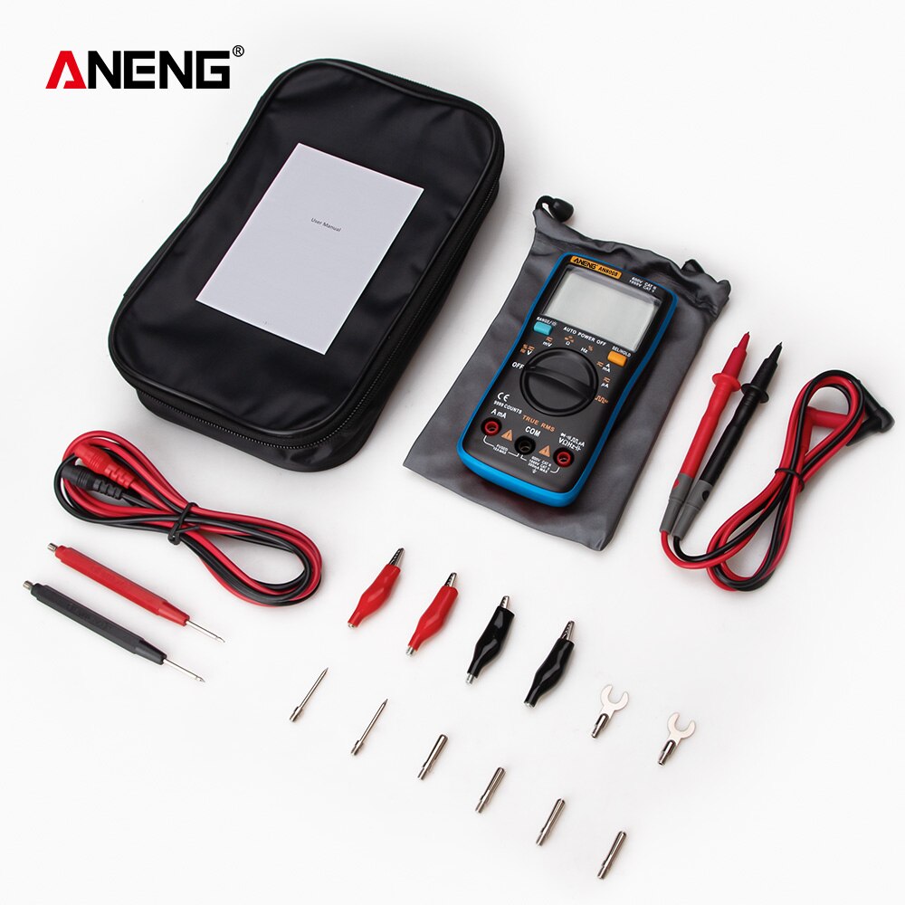 AN8008/AN8009 Digital Multimeter 9999 Counts True-RMS Transistor Capacitor Tester Auto Electrical Rm409b Test Lo Z Temp: AN8008 Pro Blue
