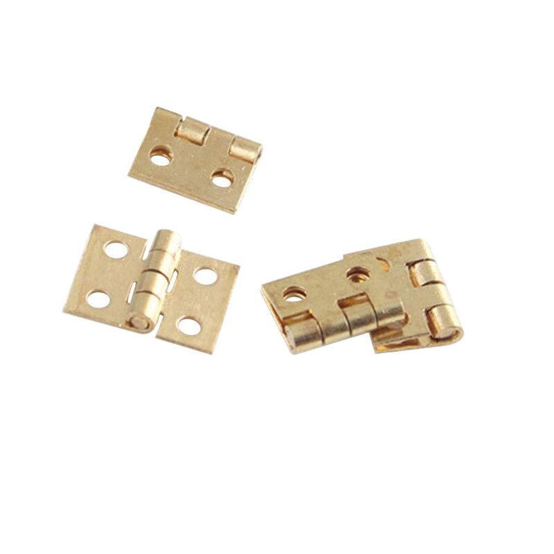 100 PCS Mini Brass Hinges Hardware 180 Degree Rotation for Dollhouse Miniature Furniture Cabinet Closet(DIY)