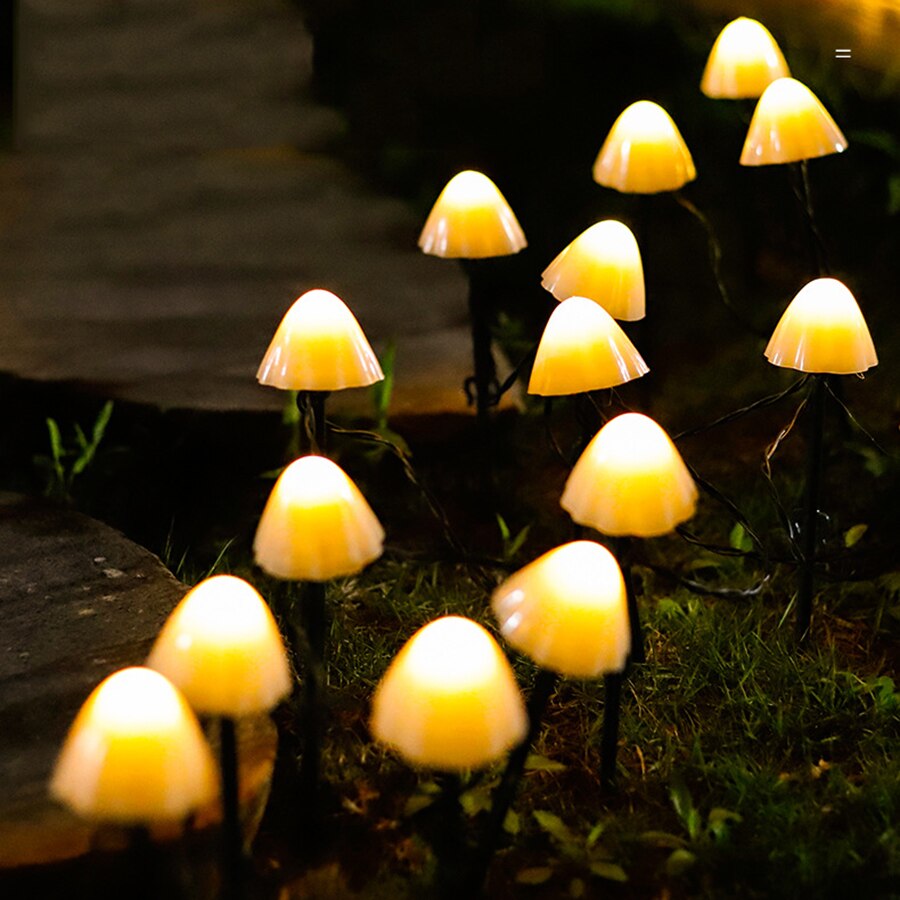 10/20/30 PIÈCES Mini Champignon Solaire Guirlande Lumineuse Extérieure de Voie de Patio Paysage Fée Lumière Cour Pelouse Solaire Piquets de Sol Lampe