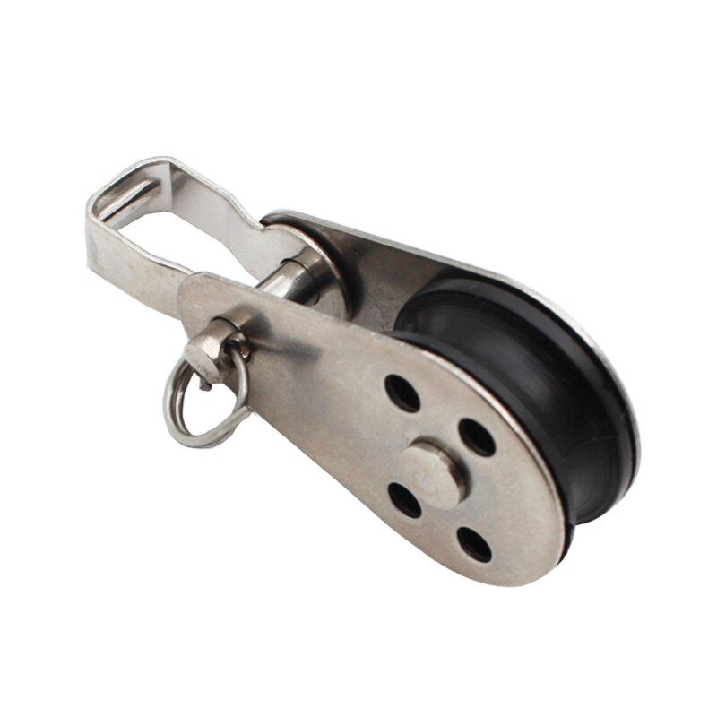 5 Pcs Stainless Steel Pulley Block Hanging Wire Towing Wheel Swivel Lifting Rope