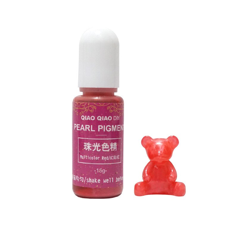 QIAOQIAO DIY 15g/pigmento de botella resina epoxi UV DIY arte artesanal colorante: Multicolor red