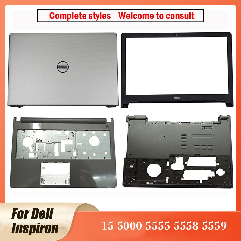 For Dell Inspiron 15 5000 5555 5558 5559 LCD Back Cover/Front Bezel/Hinges/Palmrest/Bottom Case 0J6WF4 0YYRT3 0T7K57 0PTM4C