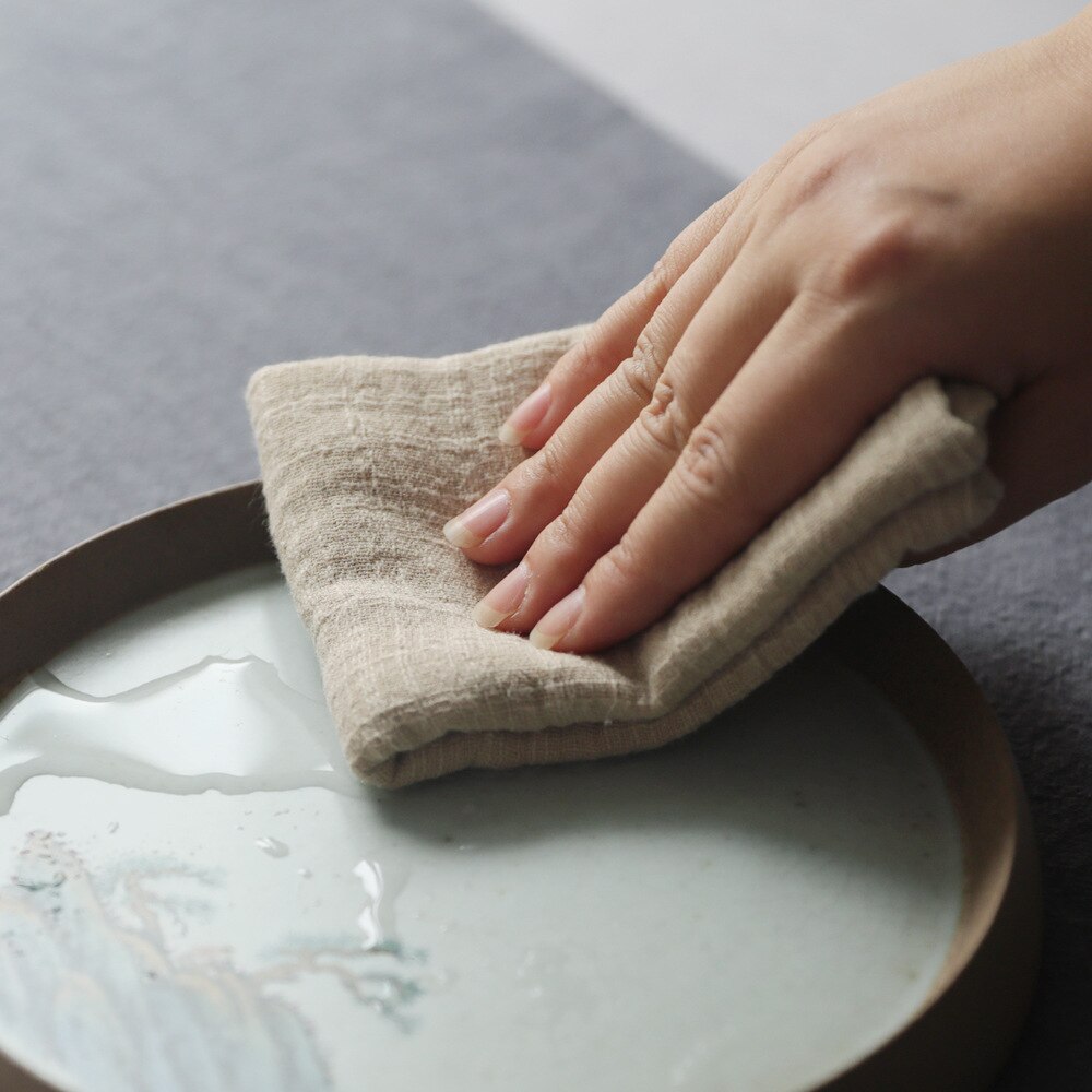 Katoen Linnen Theedoek Vaatdoek Servetten Zen Theeceremonie Mat Serveren Bloemen Accessoires Servet Voor Plaat