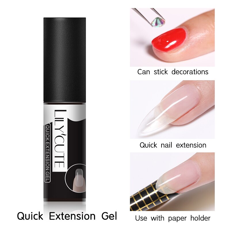 Lilycute neglekunst poly uv gel fransk neglebygger poly gelé gel akryl hurtig bygning finger forlængelse uv led hård