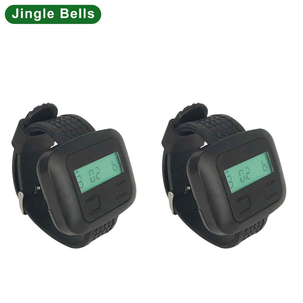 Jingle Bells Horloge Pager Draadloze Bellen Ontvanger Gast Service Pager Draadloze Service Bel Ontvangers Uitverkoop Met: 2 pcs