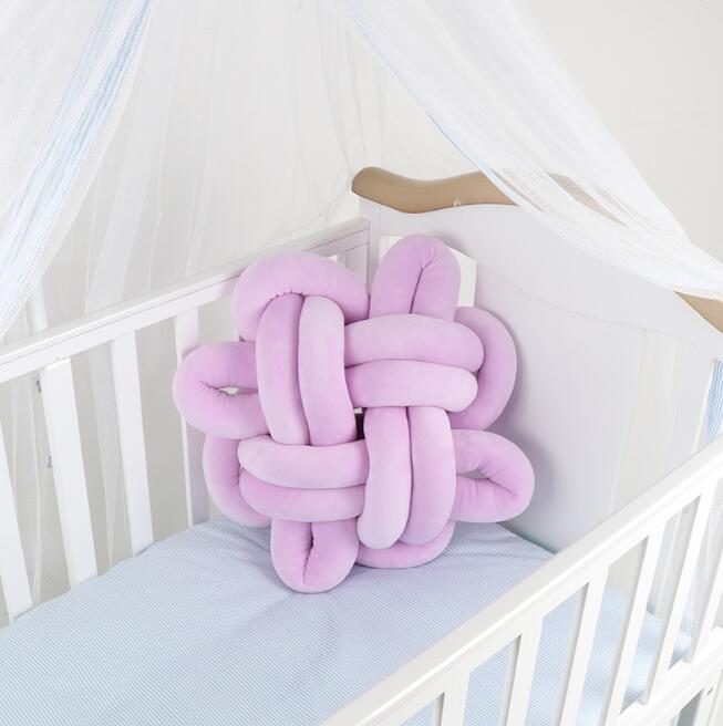 Almohada para abrazar recién nacido, cojín de cuna con nudo para bebé, parachoques tejido, almohada de protección para niños pequeños, decoración de la habitación: YYJ014I