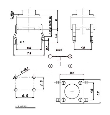 6*6*11MM tact switch 6*6*11 vertical 4-pin micro switch key switch