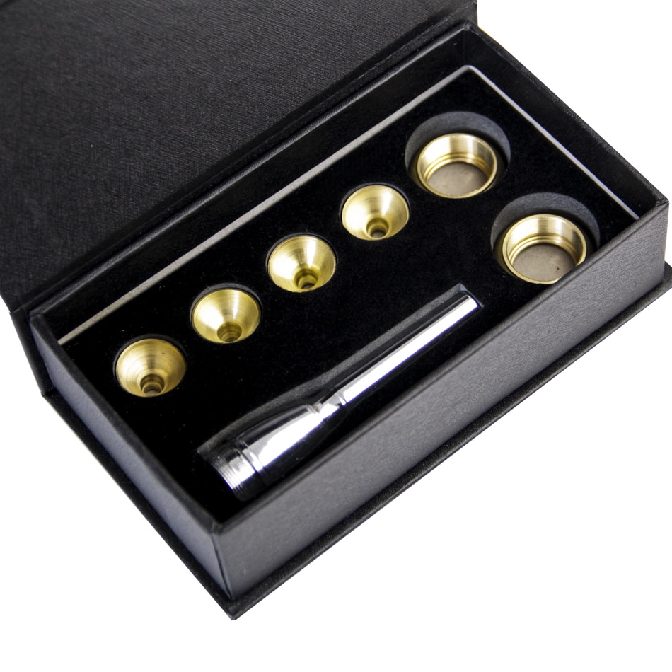 Accesorios de trompeta MUKU 1-1 2c 3c 2b 3b tamaño boquilla de trompeta cobre dorado 1 Juego con caja accesorios para instrumentos musicales