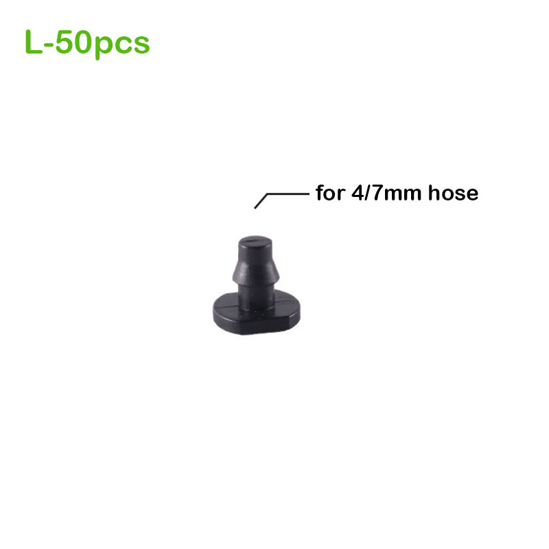 50pcs Garden Irrigation Connectors Barbed Single Double Tee Elbow Drip Arrow Cross Coupling Watering Fitting For 4/7mm Hose: L