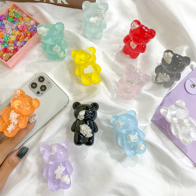 Ins Korea 3D Leuke Cloud Beer Telefoon Houder Griptok Ondersteuning Voor Iphone Samsung Grip Tok Vouwen Handband Finger Stand