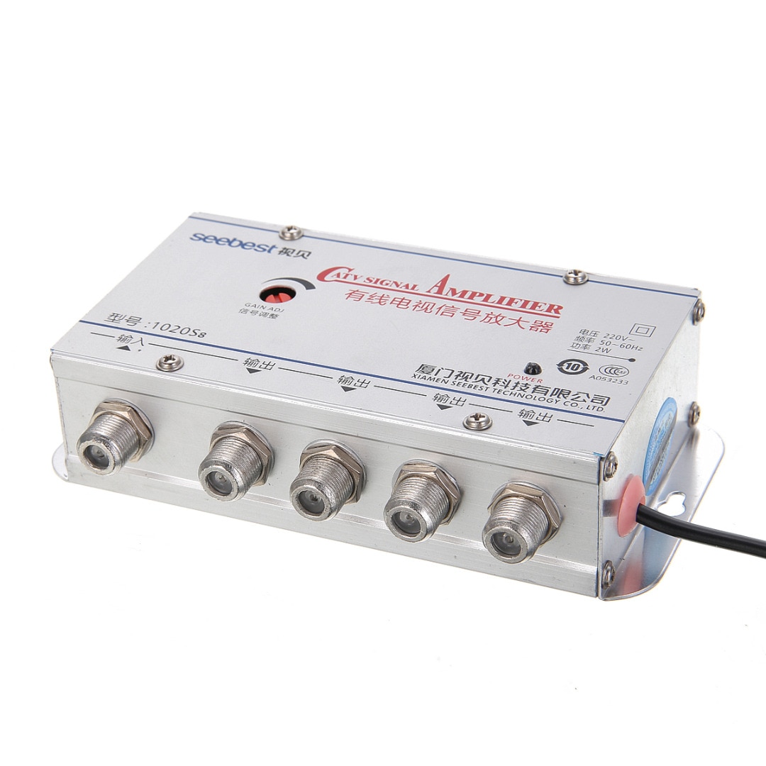Mini 1 In 4 Out CATV Signal Amplifier 45-860MHz CATV Cable AMP Antenna Booster Splitter Set Broadband Home TV Equipment