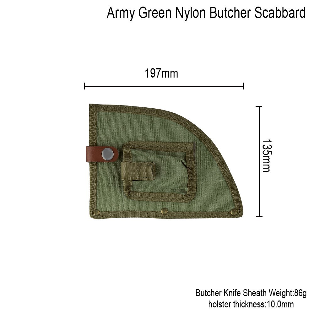 Damask Full Tang Chef Knife Handmade Forged High Carbon Clad Steel Kitchen Chinese Cleaver Filleting Slicing Butcher Cooking Set: E.canvas sheath