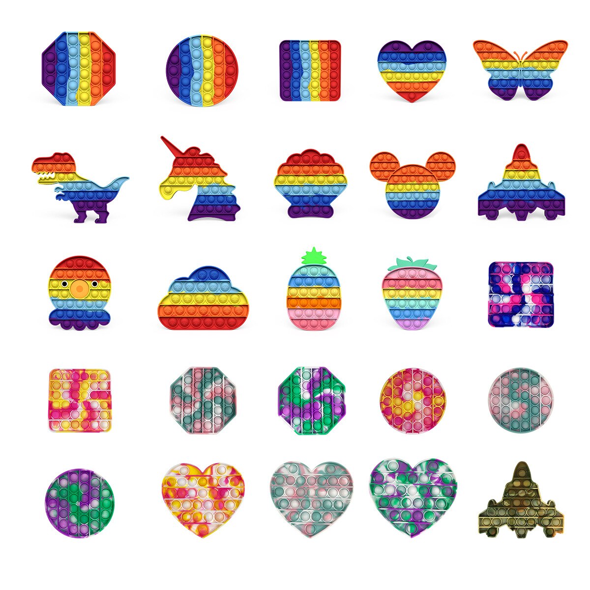 Pop Het Fidget Speelgoed Squeeze Autisme Zintuiglijke Speelgoed Voor Kinderen Volwassen Grappige Regenboog Push Pop Bubble Fidget Speelgoed Stress Reliever