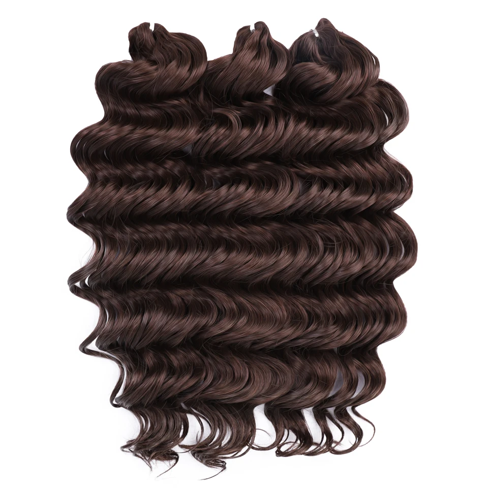 FREEDOM Hair Synthetic Deep Wavy Twist Crochet Hair 24 Inch /60cm Ombre Brown Blonde White Braiding Hair Extensions MANASI Hair: Silver