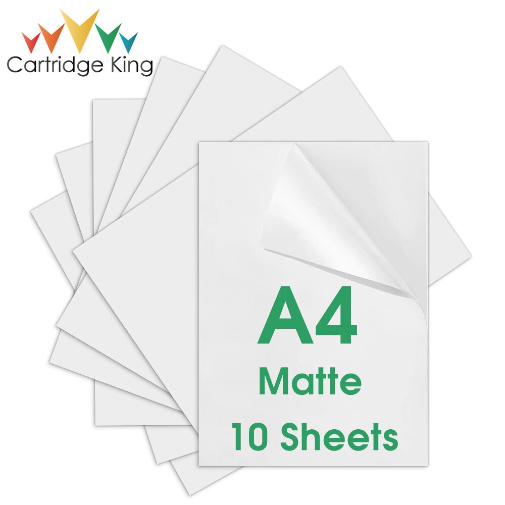 10 Sheets Shiny Silver Self-adhesive Printable Vinyl Sticker Paper A4 Printer Paper Waterproof Label Stickers for Inkjet Printer: Matte
