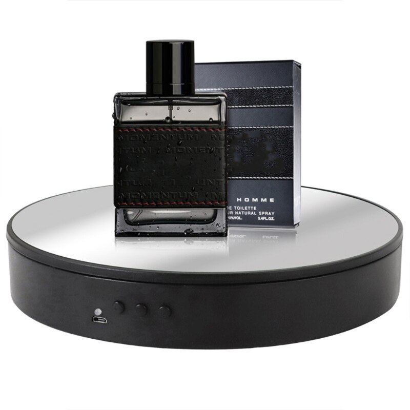 20cm 360 Degree 5V Electric Auto-Rotation Photography Rotating Turntable Display Stand Display Turntable(Black suede)