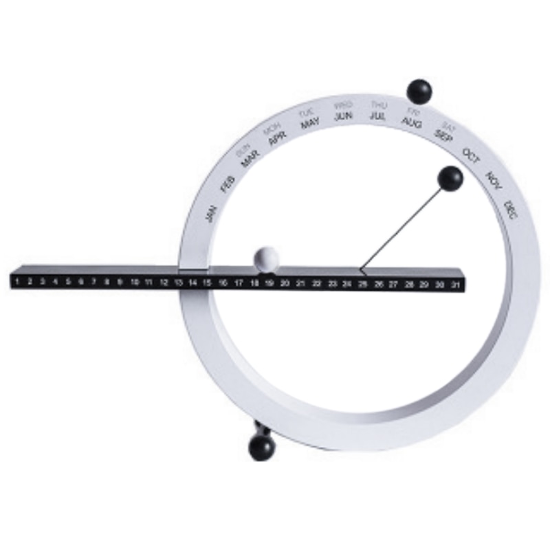 Kreative Magnetische Kugel Wanduhr Perpetual Wand Kalender Neuheit Home Decor Europäischen Stil Wohnzimmer Schlafzimmer Ornamente: White